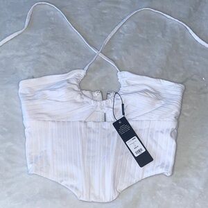 Fashion Nova White Ribbed Corset Top